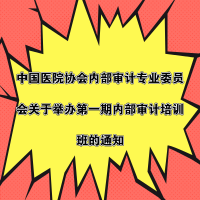 中國(guó)醫(yī)院協(xié)會(huì)內(nèi)部審計(jì)專(zhuān)業(yè)委員會(huì)關(guān)于舉辦第一期內(nèi)部審計(jì)培訓(xùn)班的通知